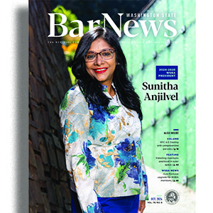 Cover of Bar News October 2024 featuring Sunitha Anjilvel