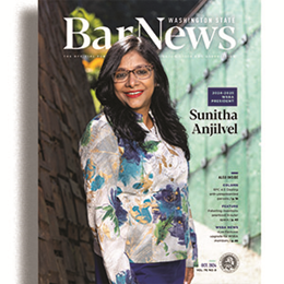 Cover of Bar News October 2024 featuring Sunitha Anjilvel