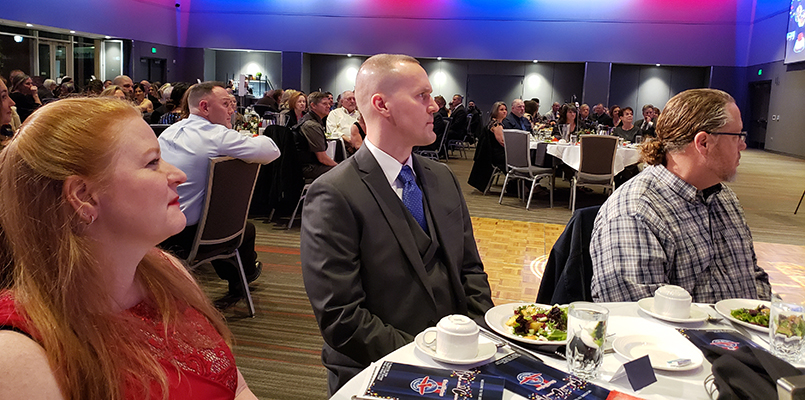 Left to right: Wendy Freudenberg,  Lt. Col. Rich Freudenberg (U.S. Air Force JAG and LAMP Section member), and INWHF Chaplin David Baird.