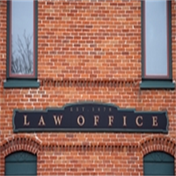 A brick law office facade
