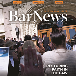 Cover of June 2025 Bar News: "Restoring Faith in the Law"
