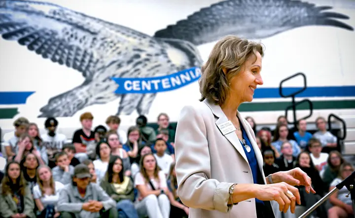Washington Supreme Court Chief Justice Debra L. Stephens visits Centennial Middle School  (Kathy Plonka/The Spokesman-Review)